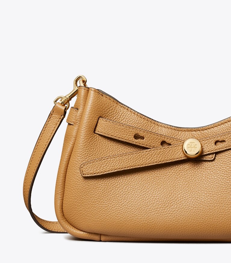 Tory Burch diseñador bolsos bandolera Bolso bandolera Romy con cremallera en la parte superior en Tiramisu detalle