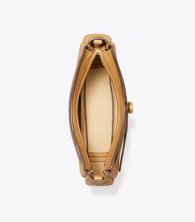 Tory Burch diseñador bolsos bandolera Bolso bandolera Romy con cremallera en la parte superior en Tiramisu vista superior