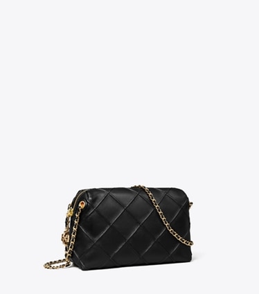 Tory Burch diseñador bolsos bandolera Bolso bandolera suave Fleming en Black ángulo