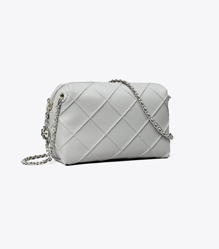 Tory Burch diseñador bolsos bandolera Bolso bandolera suave Fleming en Gray ángulo