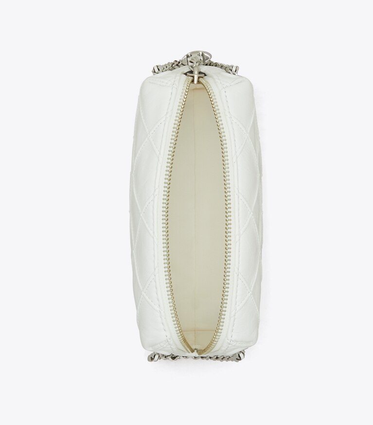 Tory Burch diseñador bolsos bandolera Bolso bandolera suave Fleming desgastado en Blanc vista superior