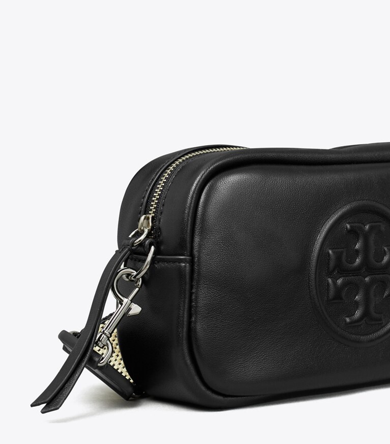 Tory Burch diseñador bolsos bandolera Bolso bandolera suave Mini Miller en Black detalle