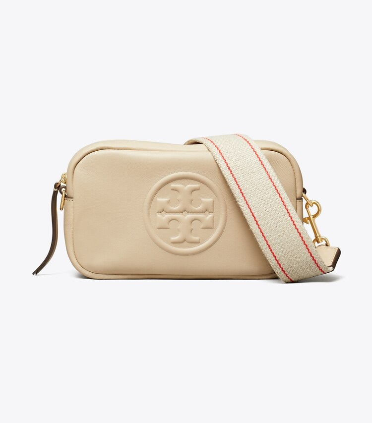 Tory Burch diseñador bolsos bandolera Bolso bandolera suave Mini Miller en Light Stone frente