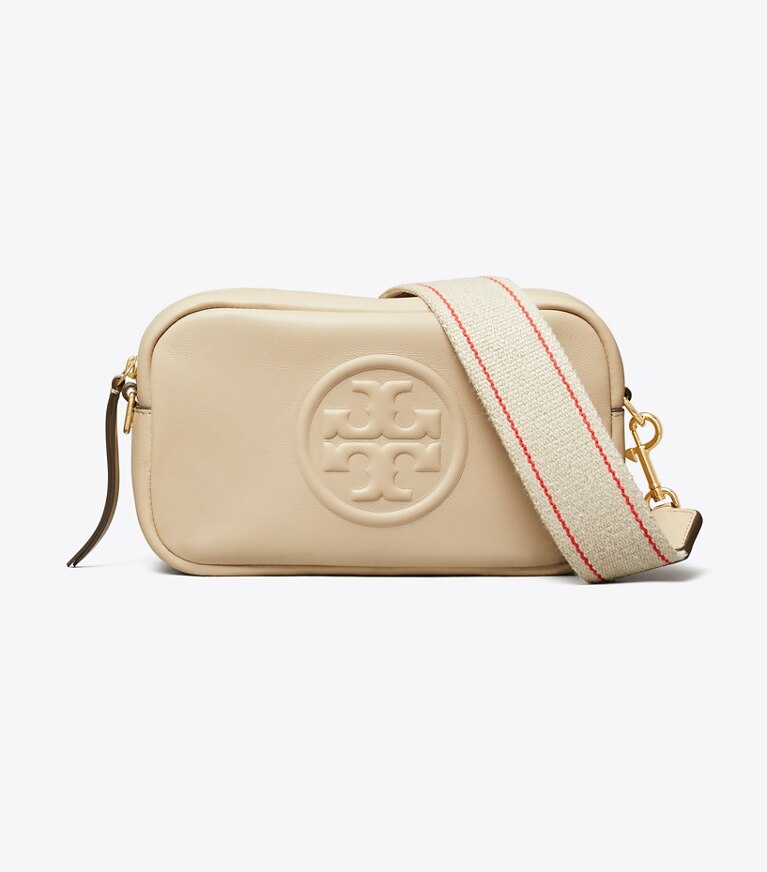 Tory Burch diseñador bolsos bandolera Bolso bandolera suave Mini Miller en Light Stone frente
