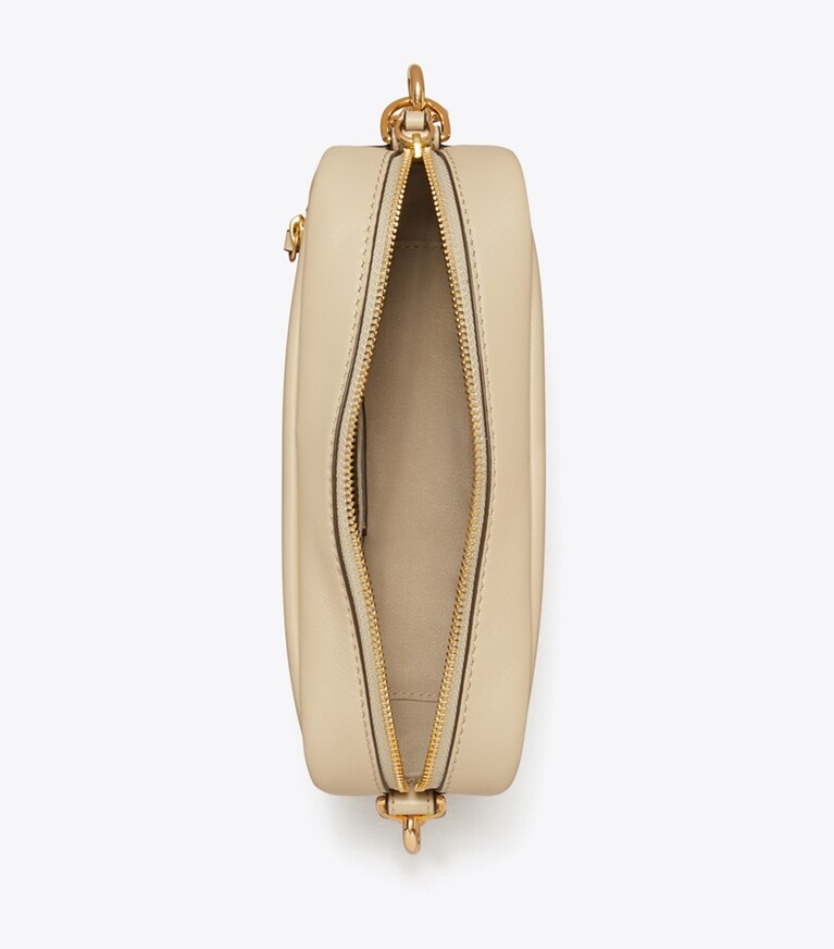 Tory Burch diseñador bolsos bandolera Bolso bandolera suave Mini Miller en Light Stone vista superior