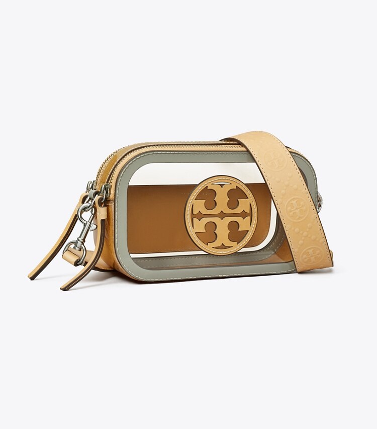 Tory Burch diseñador bolsos bandolera Bolso bandolera transparente Mini Miller en Clear ángulo