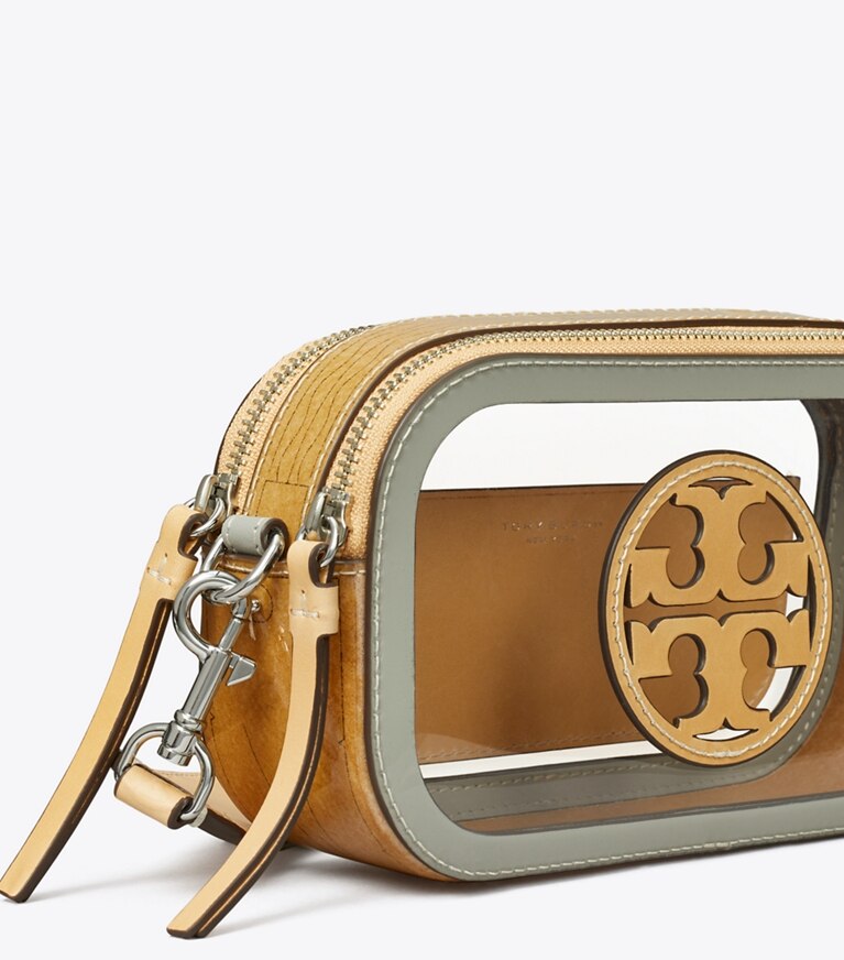 Tory Burch diseñador bolsos bandolera Bolso bandolera transparente Mini Miller en Clear detalle