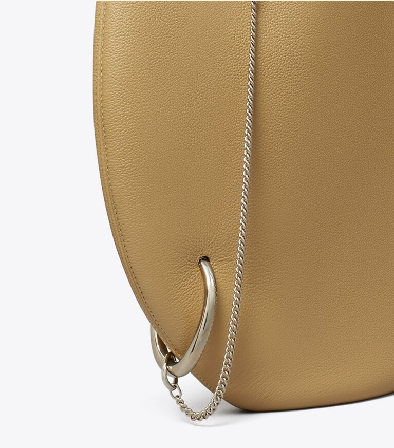 Tory Burch diseñador bolsos de hombro Bolso blando Pierced en Light Sand detalle