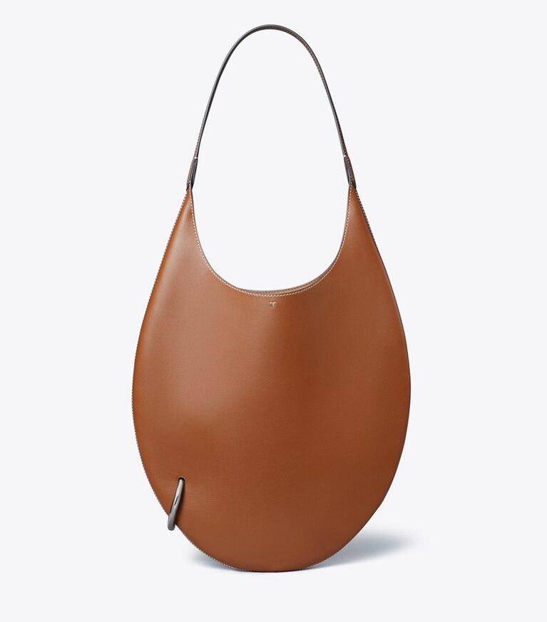 Tory Burch diseñador bolsos de hombro Bolso blando Pierced en Aged Tan frente
