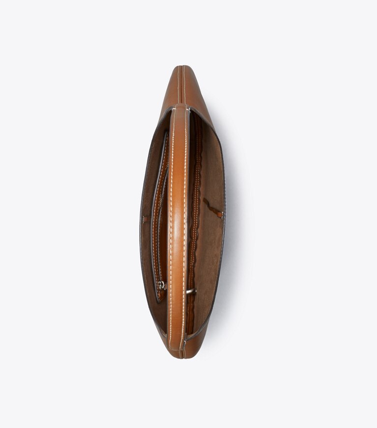 Tory Burch diseñador bolsos de hombro Bolso blando Pierced en Aged Tan vista superior