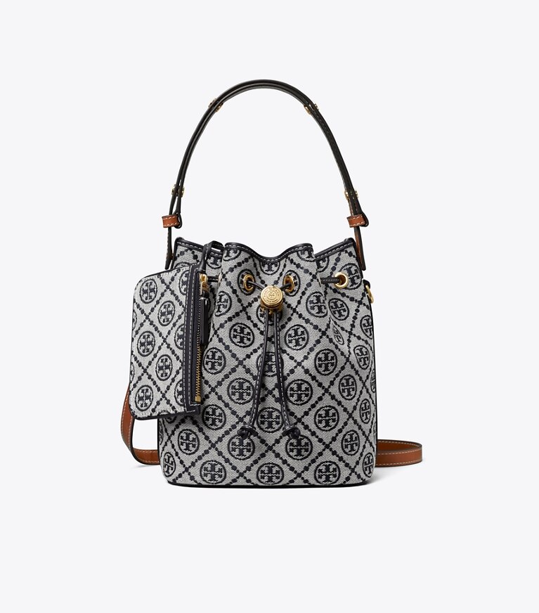 Tory Burch diseñador bolsos bandolera Bolso bucket con monograma de T en Tory Navy adicional