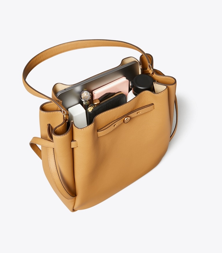 Tory Burch diseñador bolsos de hombro Bolso bucket grande Romy en Black adicional