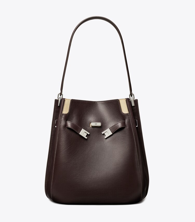 Tory Burch diseñador bolsos de hombro Bolso bucket Lee Radziwill en Coco frente