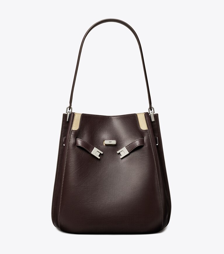 Tory Burch diseñador bolsos de hombro Bolso bucket Lee Radziwill en Coco frente