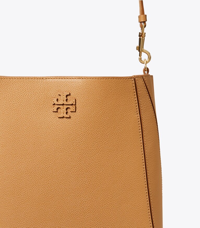 Tory Burch diseñador bolsos hobo Bolso bucket McGraw en Tiramisu detalle