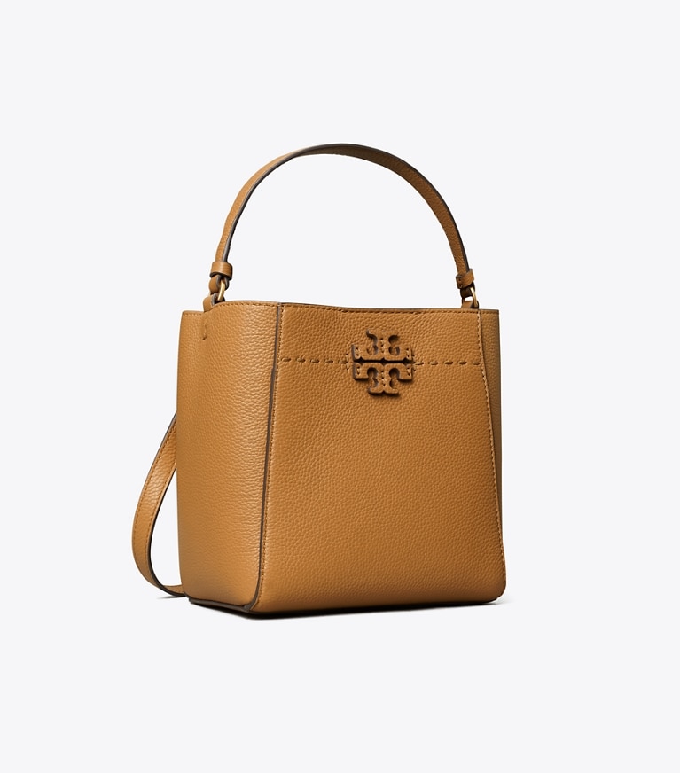 Tory Burch diseñador bolsos bandolera Bolso bucket McGraw pequeño en Tiramisu ángulo