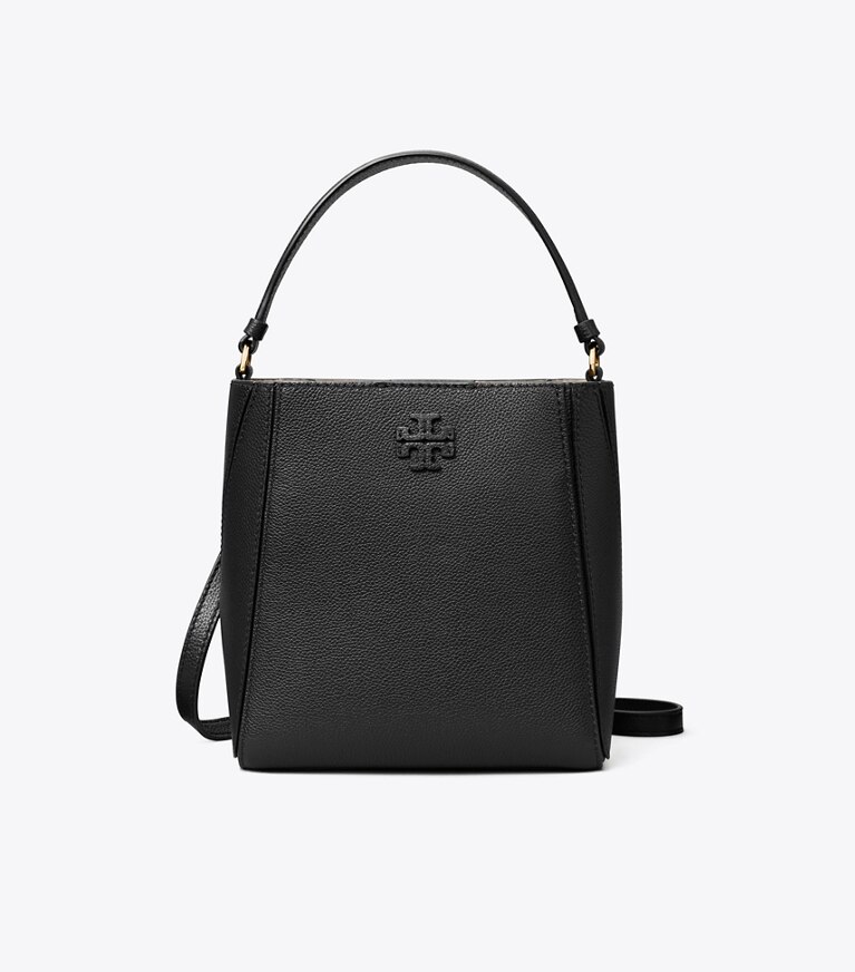 Tory Burch diseñador bolsos bandolera Bolso bucket McGraw pequeño en Black frontal