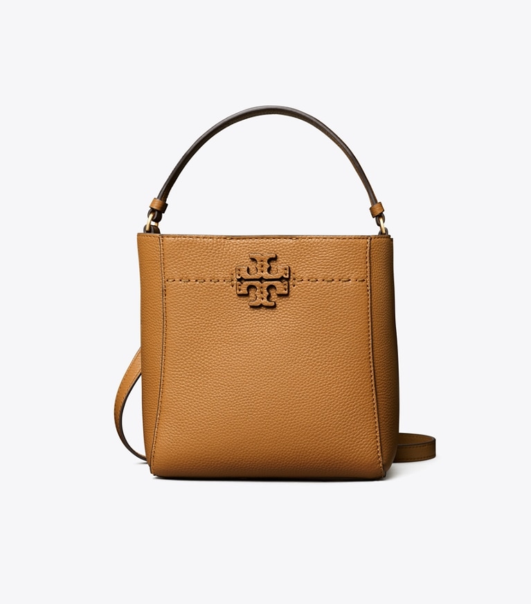 Tory Burch diseñador bolsos bandolera Bolso bucket McGraw pequeño en Tiramisu frente