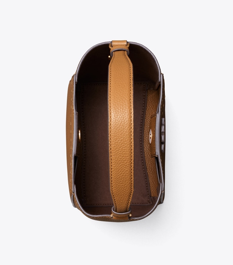 Tory Burch diseñador bolsos bandolera Bolso bucket McGraw pequeño en Tiramisu vista superior