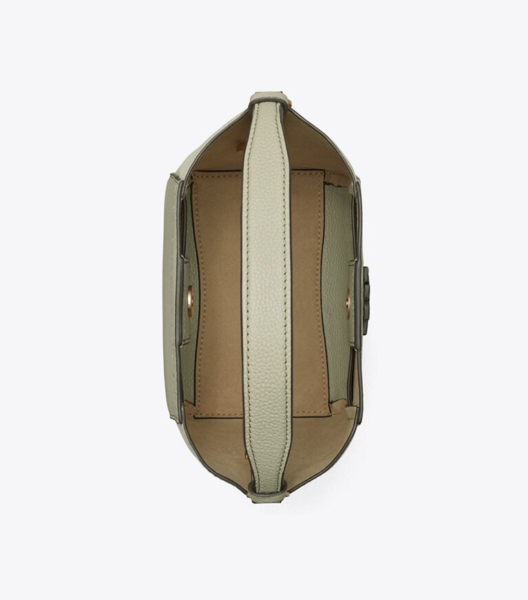 Tory Burch diseñador bolsos bandolera Bolso bucket McGraw pequeño en PINE FROST vista superior