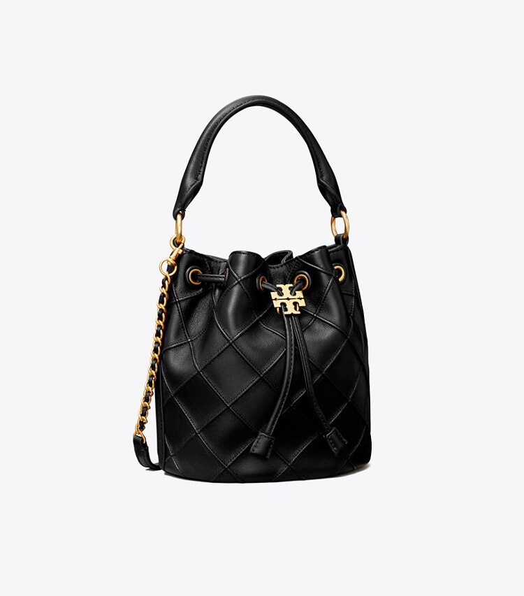 Tory Burch diseñador bolsos bandolera Bolso bucket pequeño suave Fleming en Black ángulo