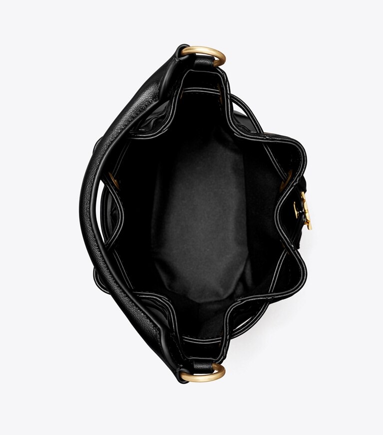 Tory Burch diseñador bolsos bandolera Bolso bucket pequeño suave Fleming en Black vista superior