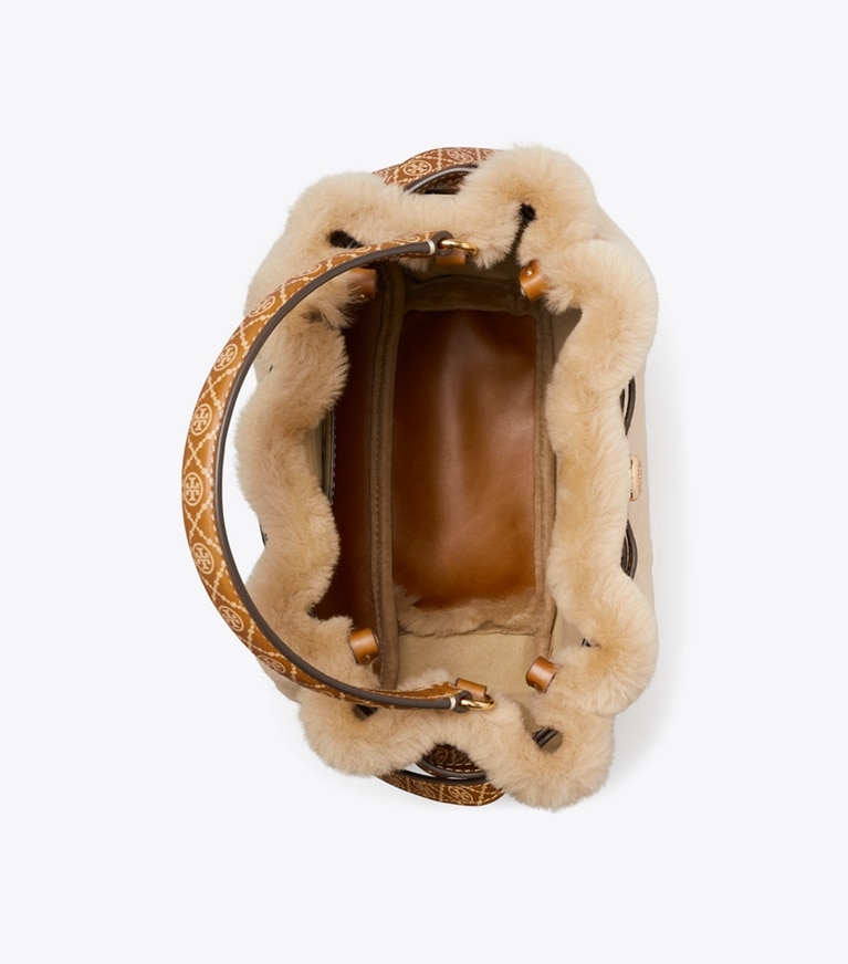 Tory Burch diseñador bolsos bandolera Bolso bucket Romy de borreguillo en Teddy desde arriba