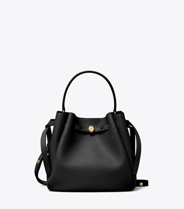 Tory Burch diseñador bolsos bandolera Bolso bucket Romy en Black frente