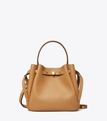 Tory Burch diseñador bolsos bandolera Bolso bucket Romy en Tiramisu frente