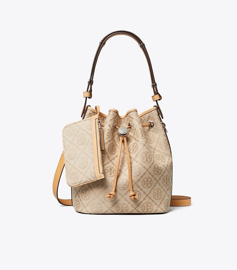 Tory Burch diseñador bolsos bandolera Bolso bucket T Monogram en Flax adicional