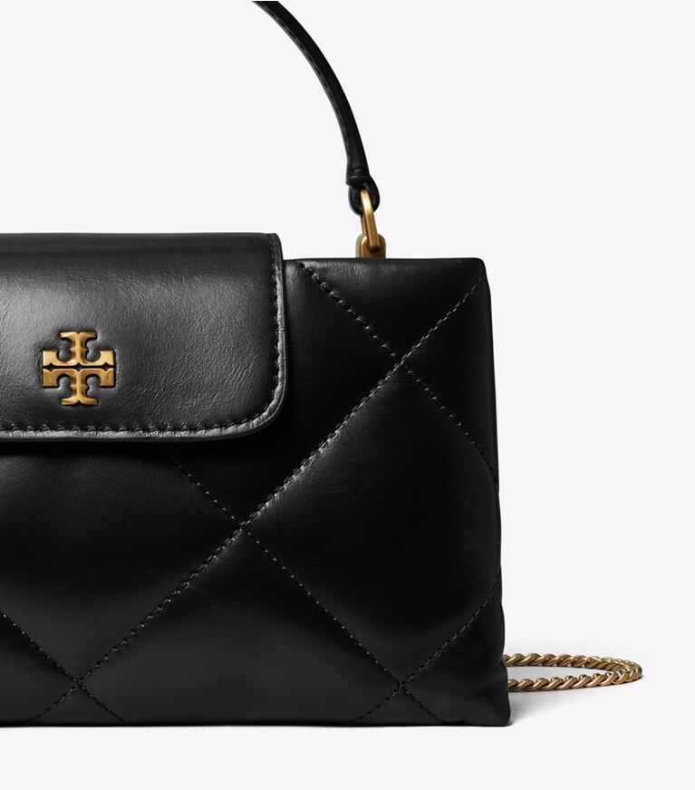 Tory Burch diseñador bolsos bandolera Bolso con asa superior acolchado con forma de rombos Kira en Black detalle