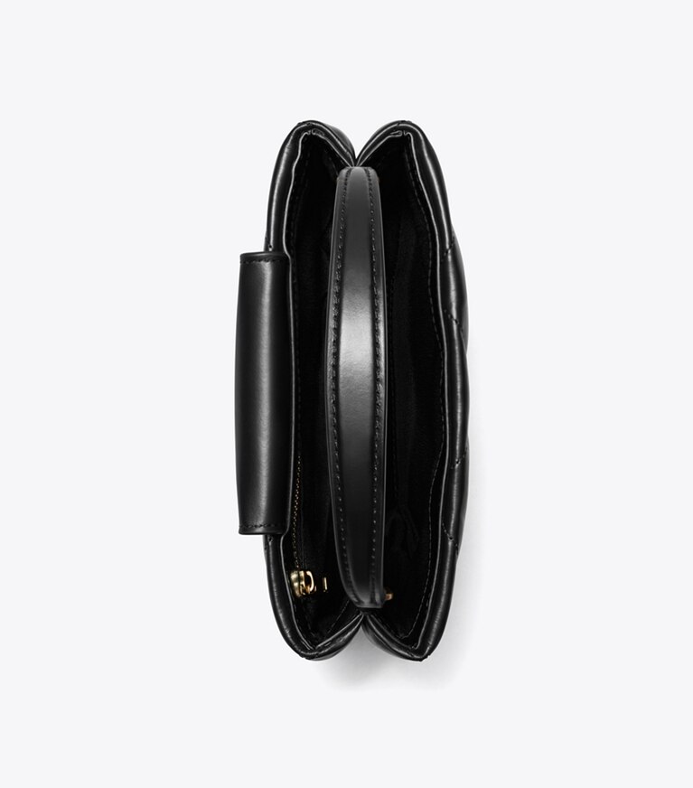 Tory Burch diseñador bolsos bandolera Bolso con asa superior acolchado con forma de rombos Kira en Black vista superior