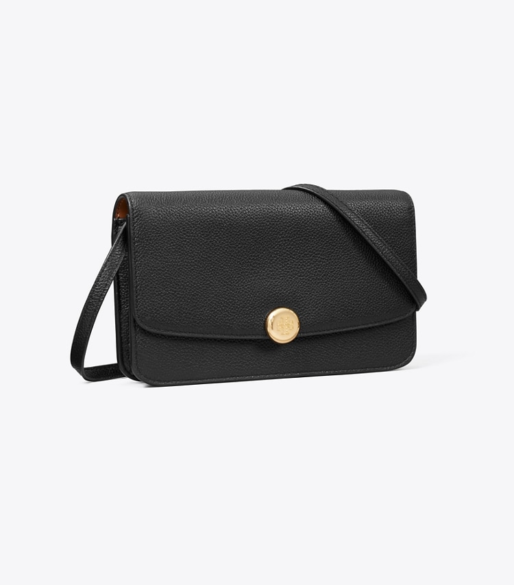 Tory Burch diseñador bolsos bandolera Bolso cruzado con solapa Romy en BLACK ángulo