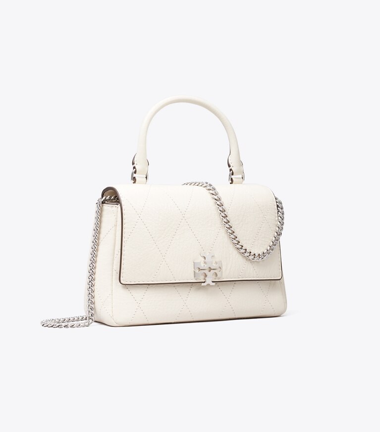 Tory Burch diseñador bolsos bandolera Bolso cruzado mini Charlie acolchado con asa superior en Light Cream ángulo