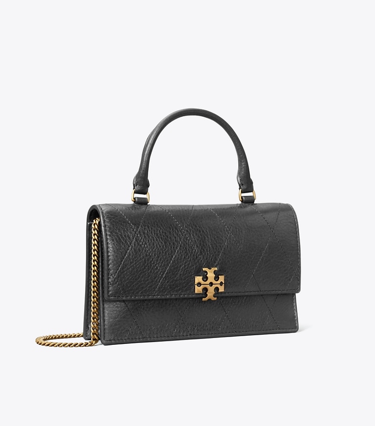 Tory Burch diseñador bolsos bandolera Bolso cruzado mini Charlie acolchado con asa superior en BLACK ángulo