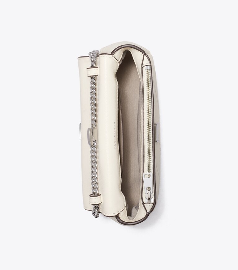 Tory Burch diseñador bolsos bandolera Bolso cruzado mini Charlie acolchado con asa superior en Light Cream vista superior