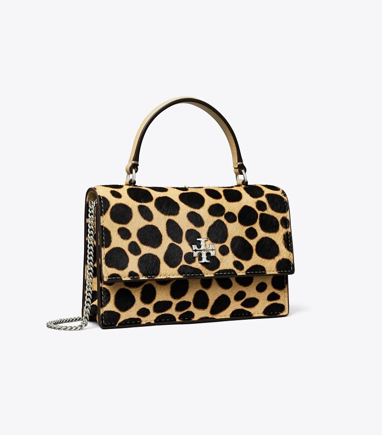 Tory Burch diseñador bolsos bandolera Bolso cruzado Mini Kira de pelo de ternera con asa superior en TRENCH / Black ángulo