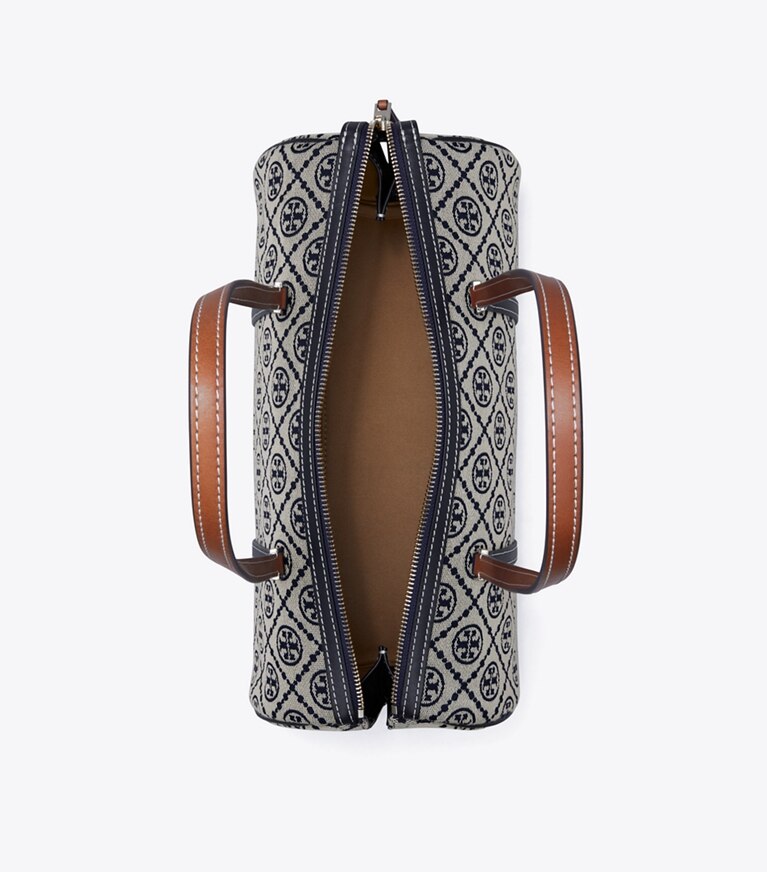 Tory Burch diseñador bolsos satchel Bolso de barril con monograma en T en Tory Navy desde arriba