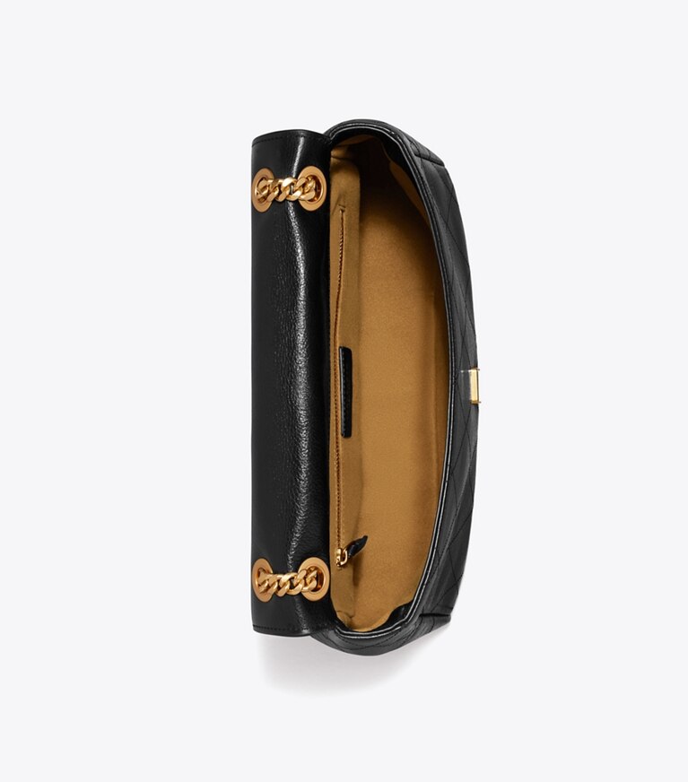 Tory Burch diseñador bolsos de hombro Bolso de hombro acolchado Charlie en Black vista superior