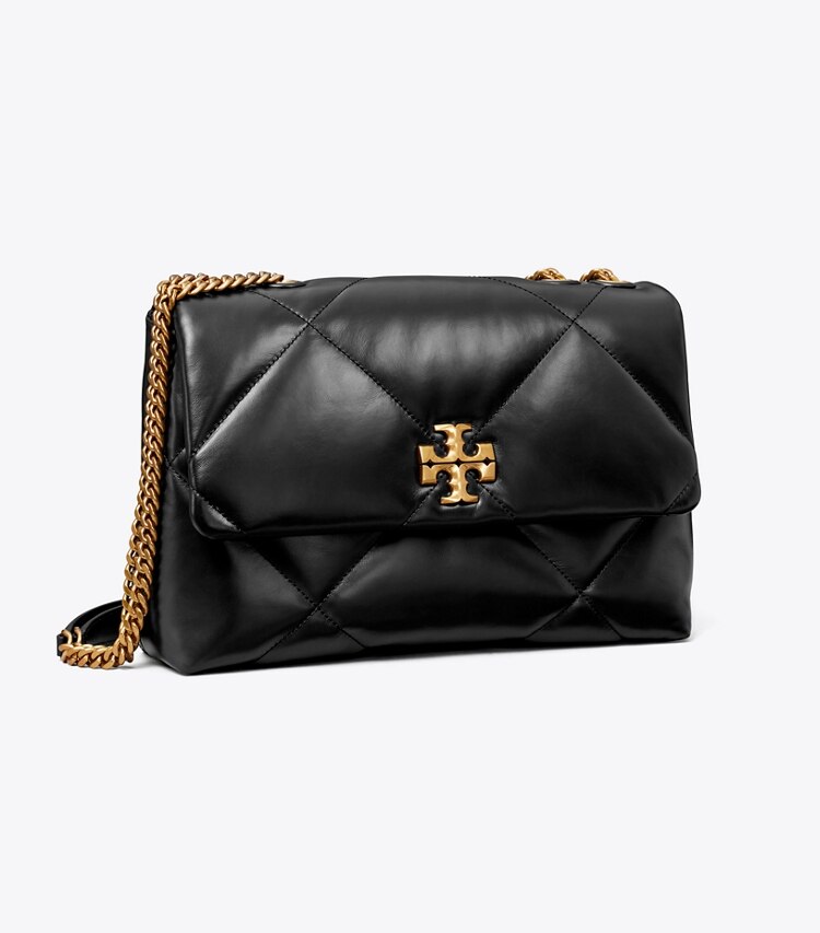 Tory Burch diseñador bolsos de hombro Bolso de hombro acolchado con formas de rombo Kira en Black ángulo