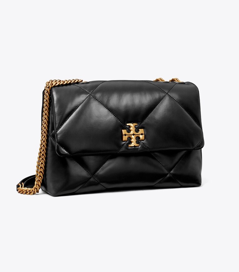 Tory Burch diseñador bolsos de hombro Bolso de hombro acolchado con formas de rombo Kira en Black ángulo
