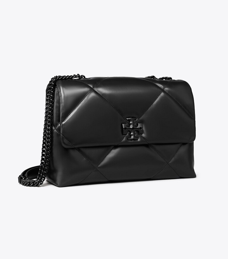 Tory Burch diseñador bolsos de hombro Bolso de hombro acolchado con formas de rombo Kira en Black ángulo
