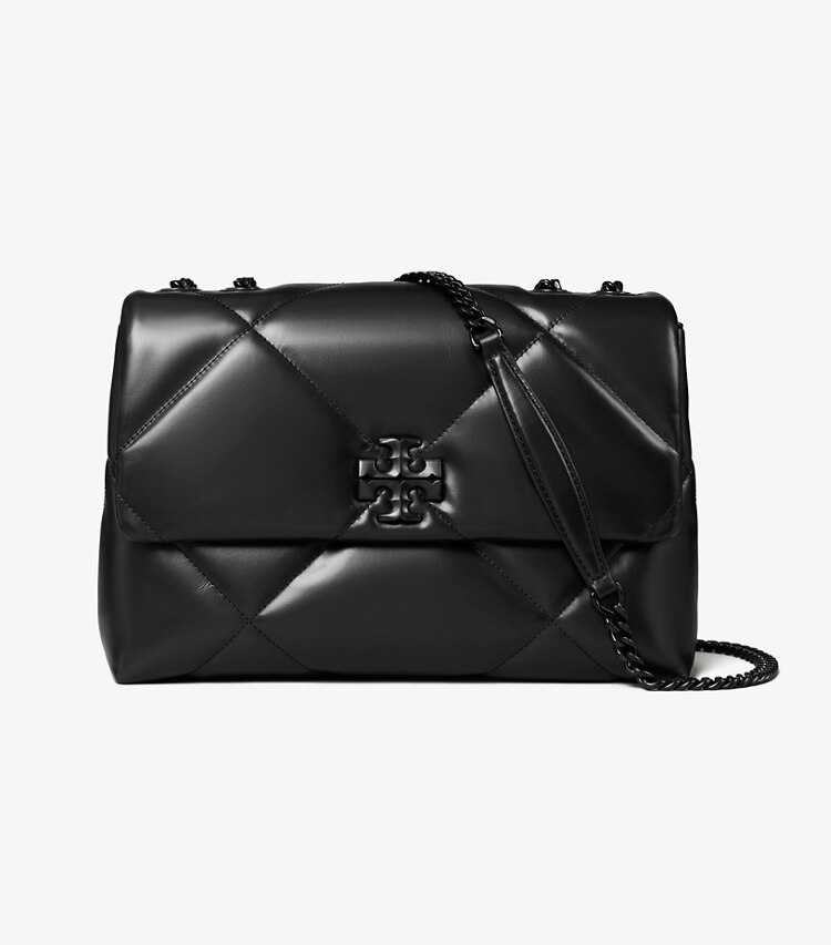 Tory Burch diseñador bolsos de hombro Bolso de hombro acolchado con formas de rombo Kira en Black frente