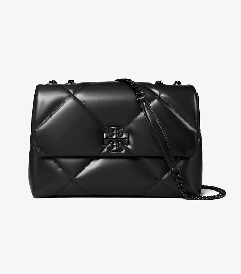 Tory Burch diseñador bolsos de hombro Bolso de hombro acolchado con formas de rombo Kira en Black frente