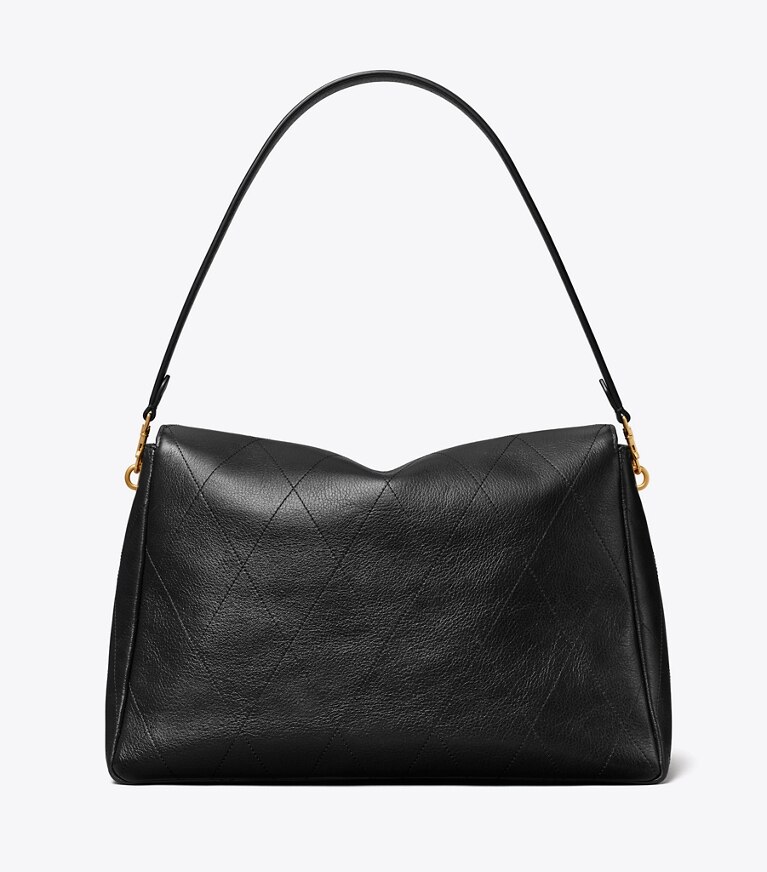 Tory Burch diseñador bolsos de hombro Bolso de hombro acolchado grande Charlie en Black volver