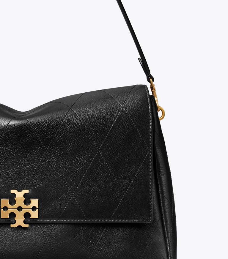 Tory Burch diseñador bolsos de hombro Bolso de hombro acolchado grande Charlie en Black detalle