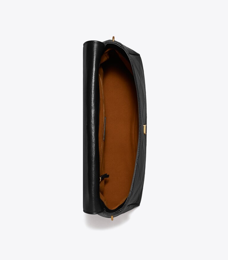 Tory Burch diseñador bolsos de hombro Bolso de hombro acolchado grande Charlie en Black vista superior