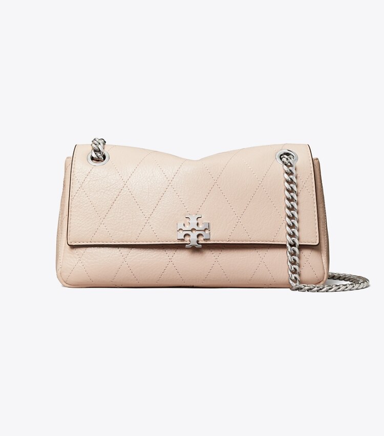 Tory Burch diseñador bolsos de hombro Bolso de hombro acolchado pequeño Charlie en Soft Pink frente