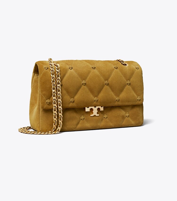 Tory Burch diseñador bolsos de hombro Bolso de hombro Bunny Knot de gamuza en Toffee ángulo