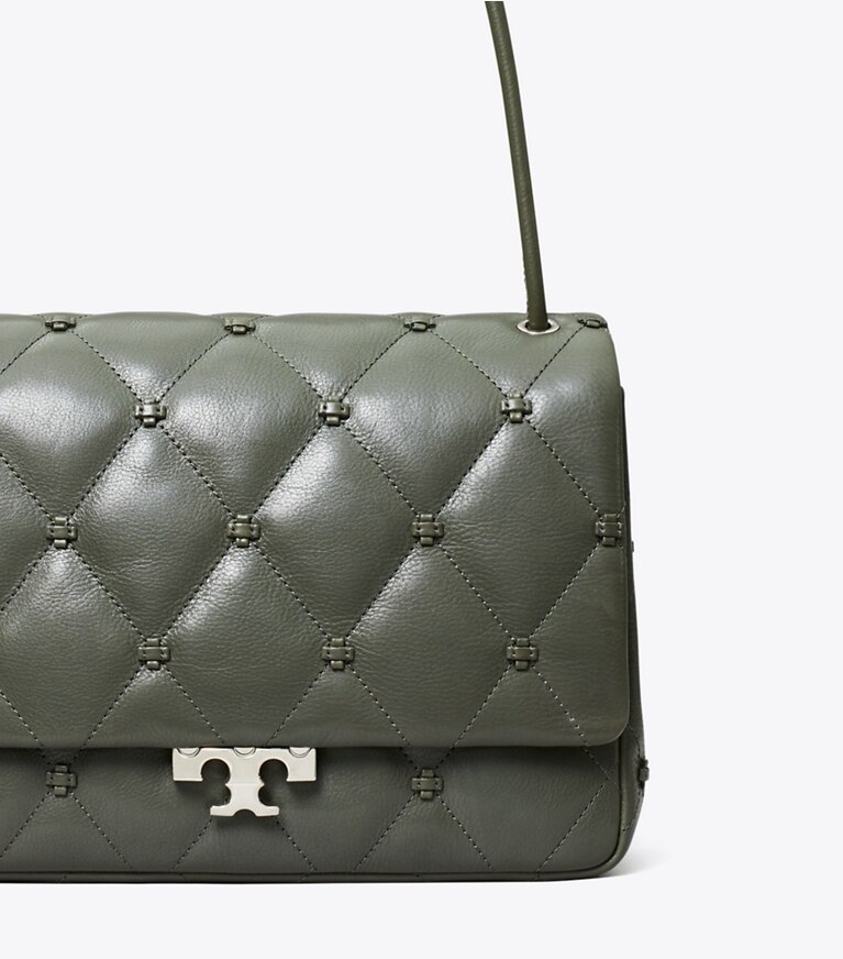 Tory Burch diseñador bolsos de hombro Bolso de hombro Bunny Knot Runway en Obsidian detalle